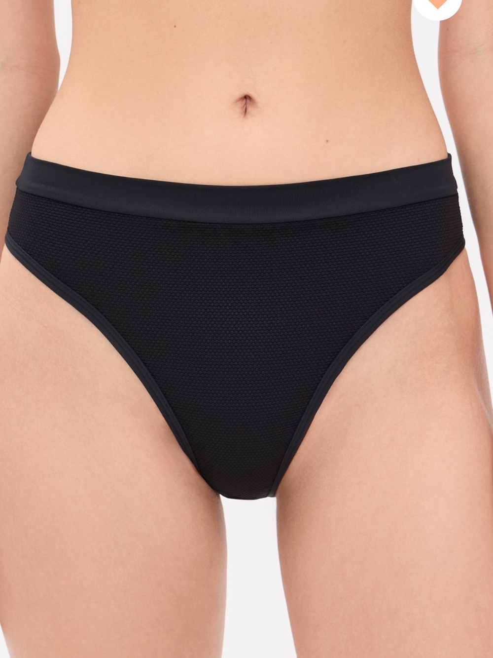 NWT l*space frenchi bitsy Black High-Rise Textured Bikini Bottom